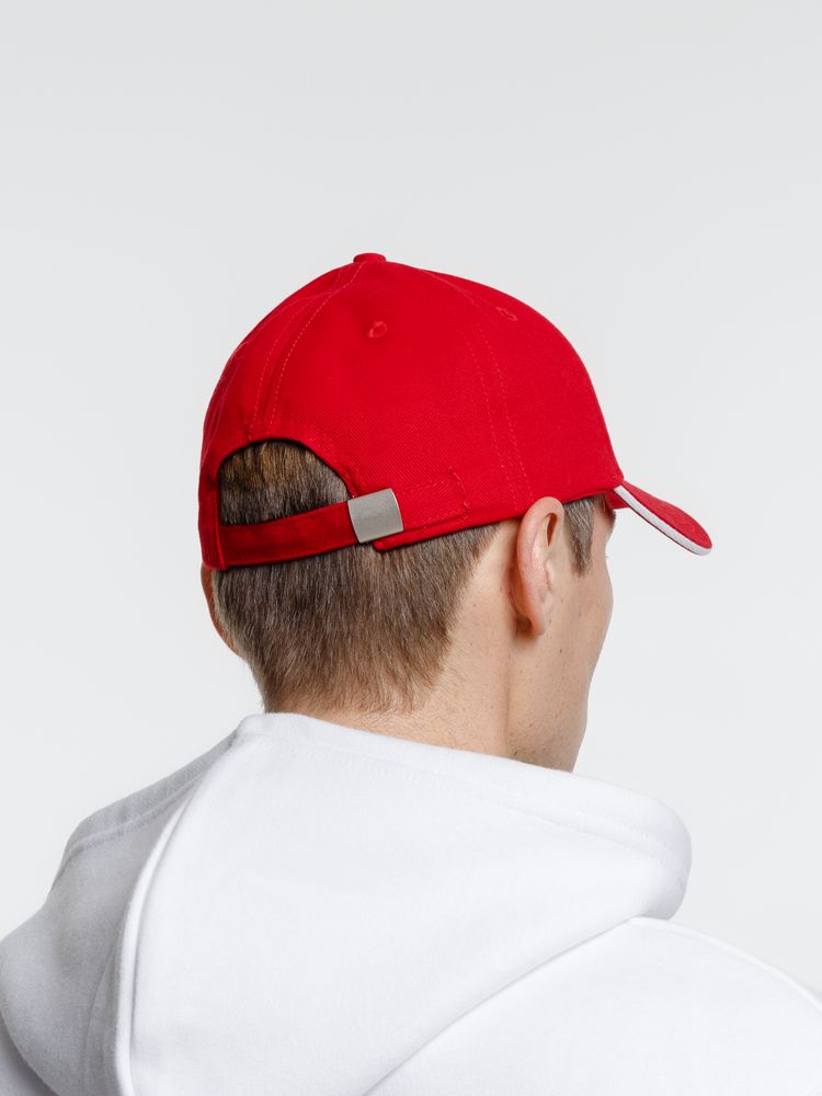 Бейсболка Spiker, красная с белым — изображение 7