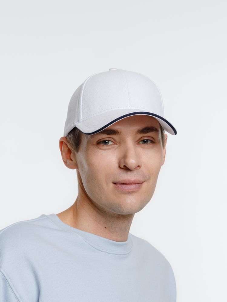 Бейсболка Spiker, белая с темно-синим — изображение 8