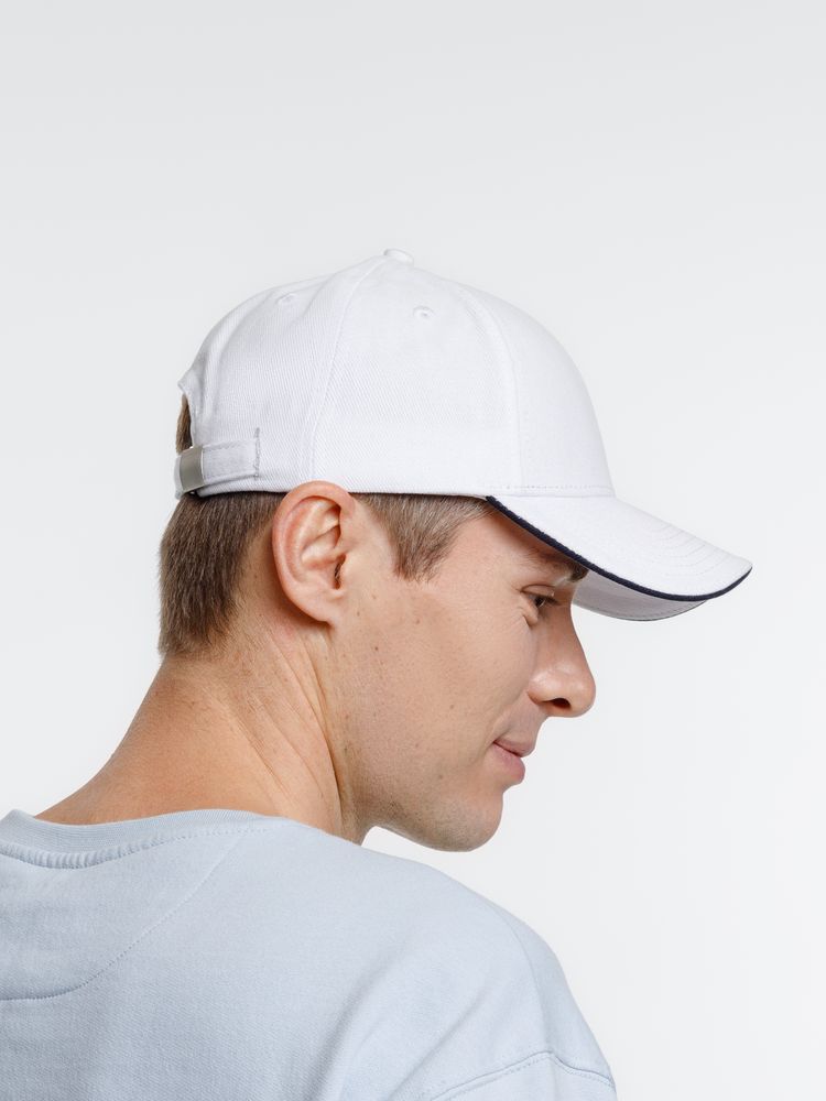 Бейсболка Spiker, белая с темно-синим — изображение 9