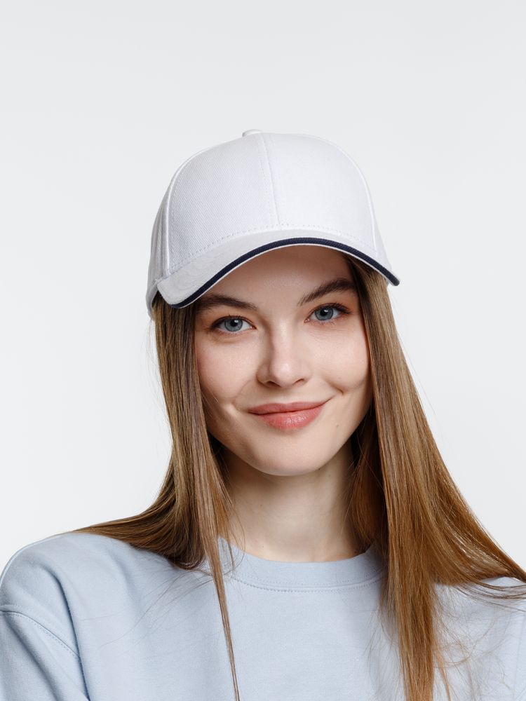 Бейсболка Spiker, белая с темно-синим — изображение 5