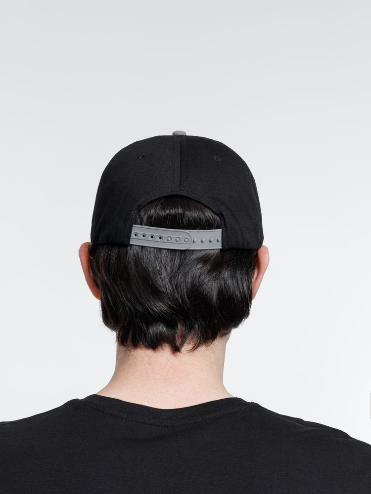 Бейсболка Foreside с прямым козырьком, черная с серым — изображение 10