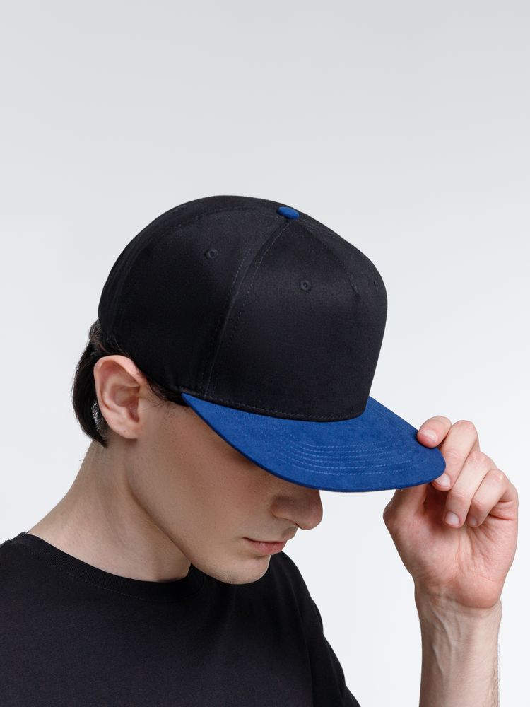 Бейсболка Foreside с прямым козырьком, черная с синим — изображение 6