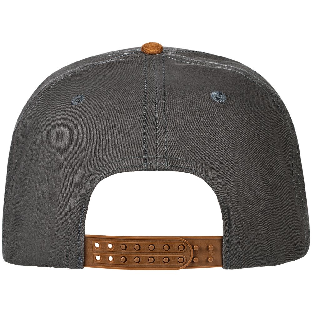 Бейсболка Foreside с прямым козырьком, серая с коричневым — изображение 4