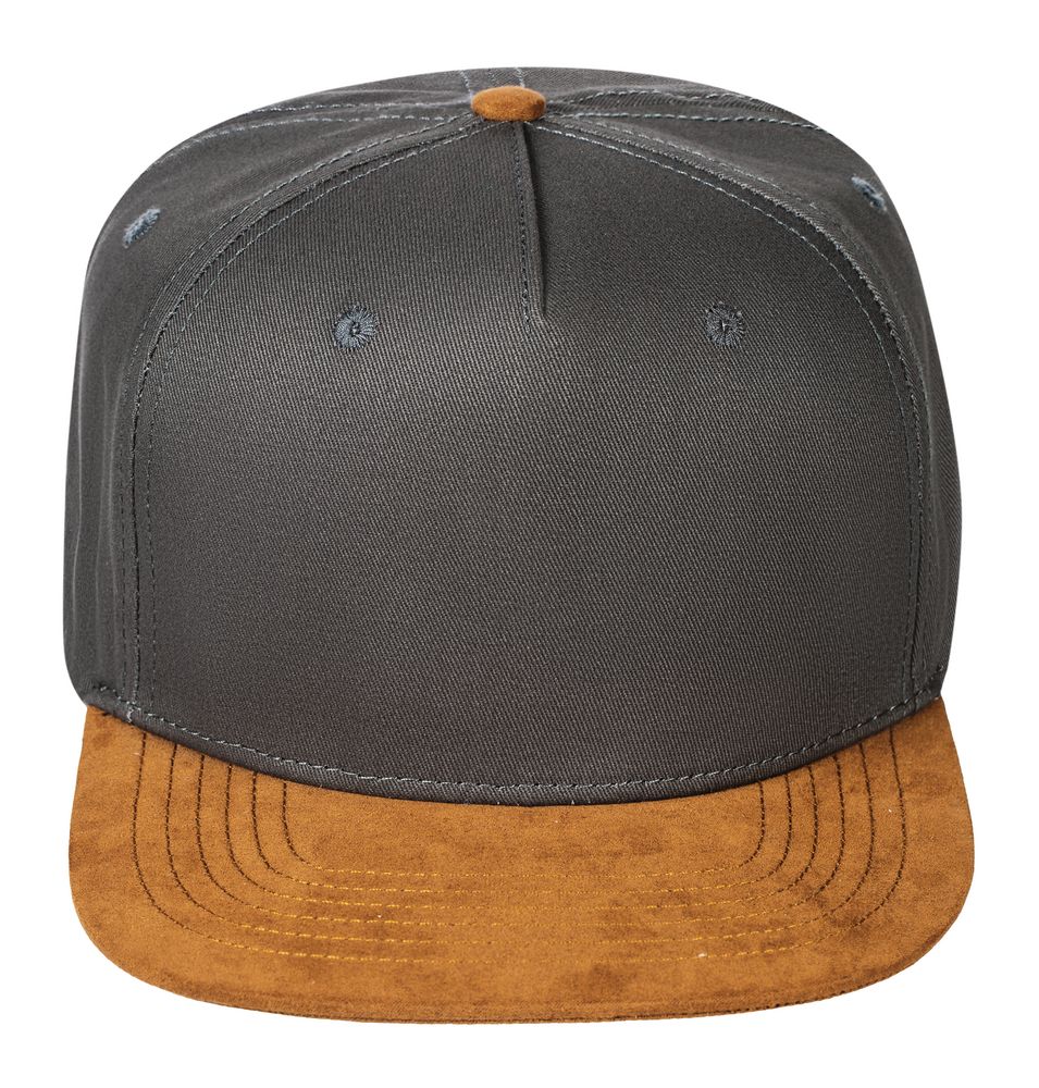 Бейсболка Foreside с прямым козырьком, серая с коричневым — изображение 3