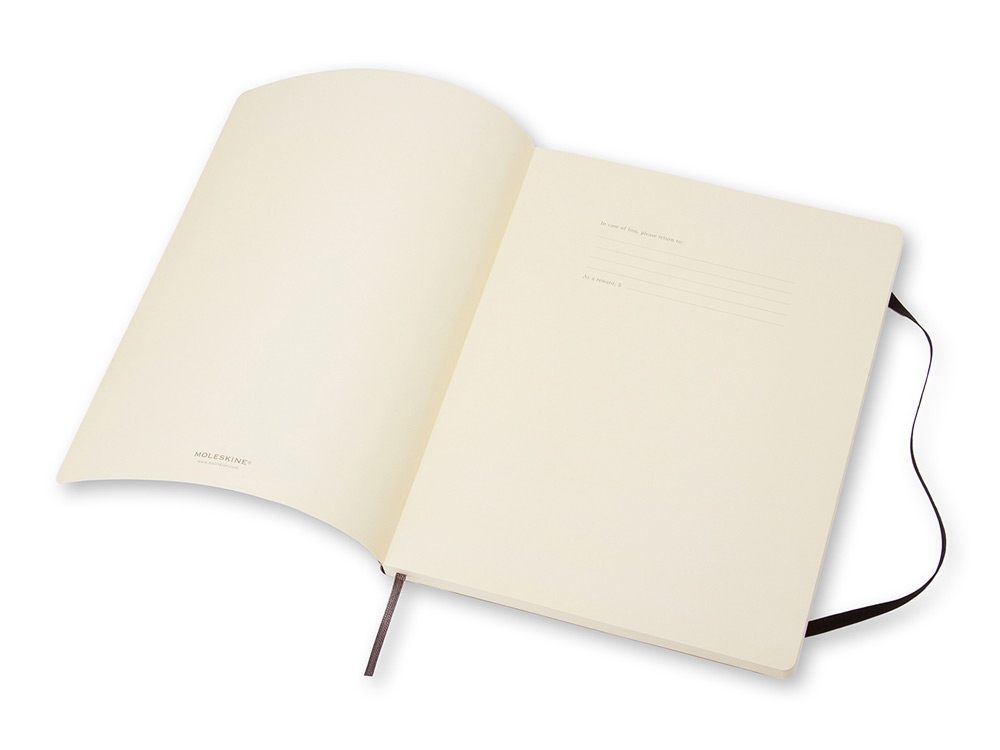 Записная книжка Moleskine Classic Soft (нелинованный), Хlarge (19х25 см), черный — изображение 2