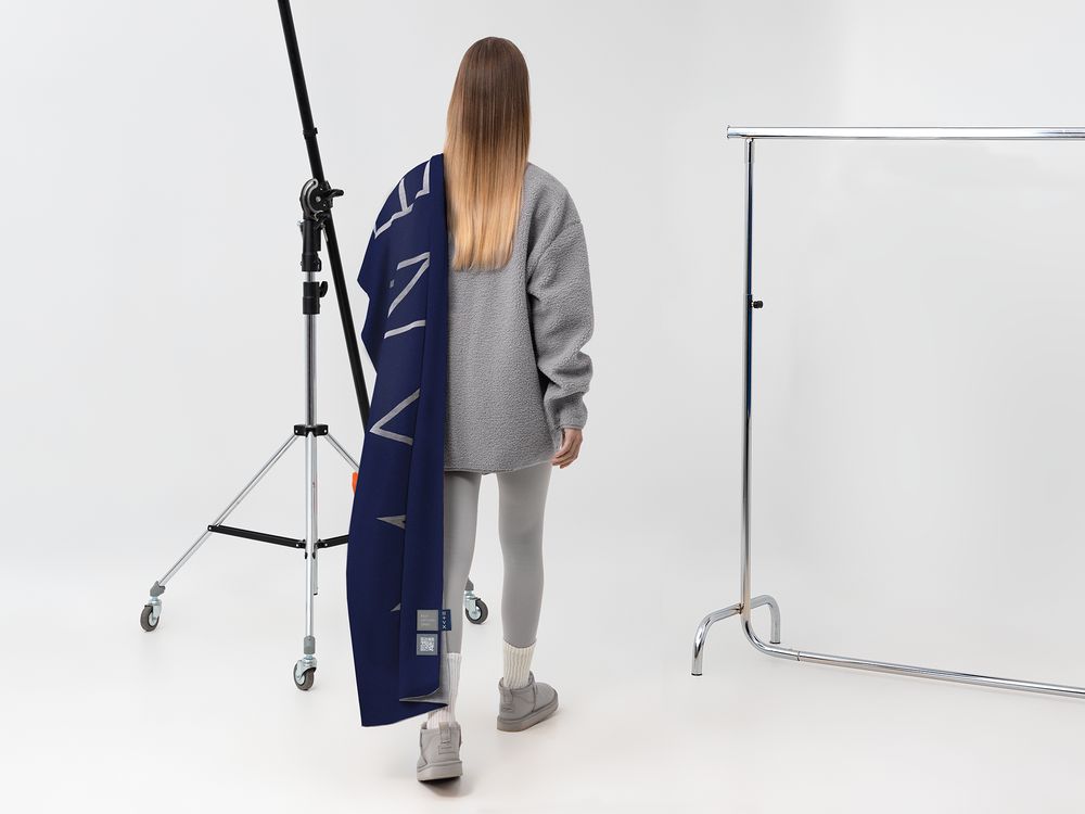 Шарф Bereg, серый с синим — изображение 2