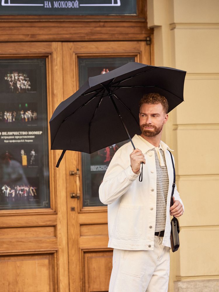 Зонт складной Easy Close, черный — изображение 5