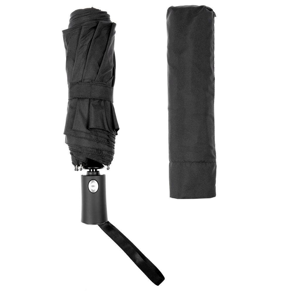 Зонт складной Easy Close, черный — изображение 4