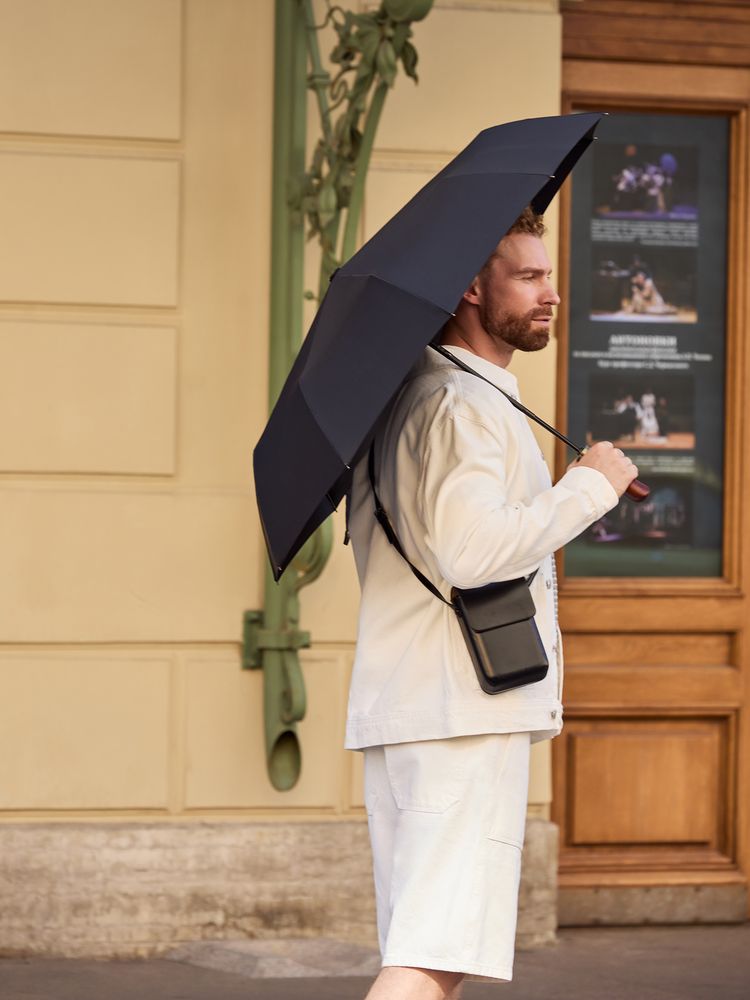 Зонт складной Cloudburst в подарочной упаковке, черный — изображение 9