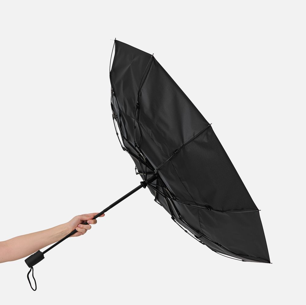 Складной зонт Dome Double с двойным куполом, черный — изображение 7