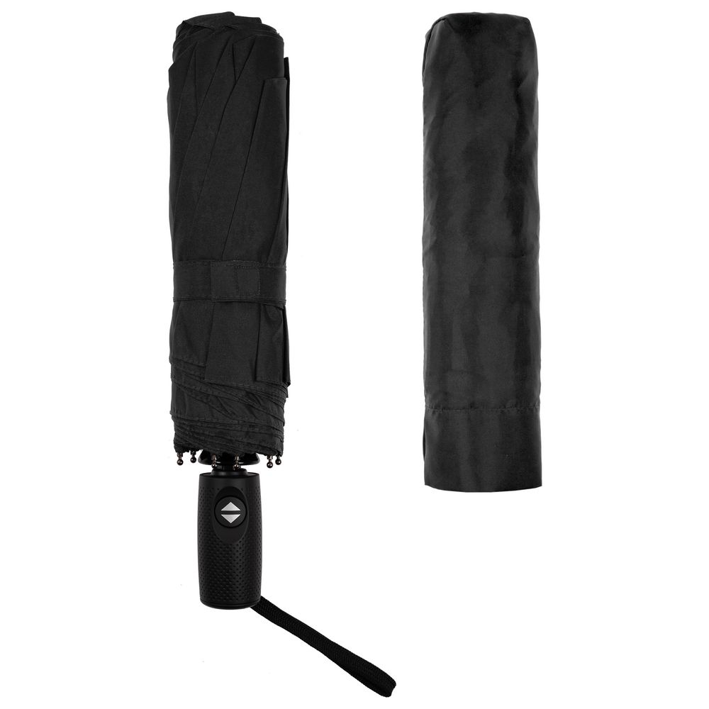 Складной зонт Dome Double с двойным куполом, черный — изображение 4