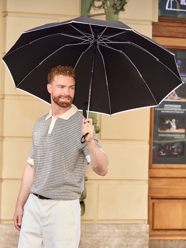 Складной зонт наоборот Savelight со светоотражающим кантом — изображение 4