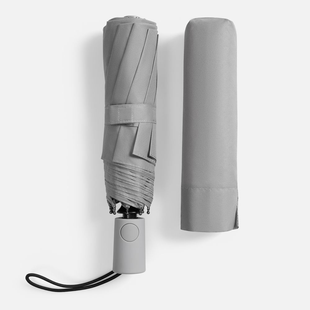 Зонт складной Hard Work с проявляющимся рисунком, серый — изображение 8