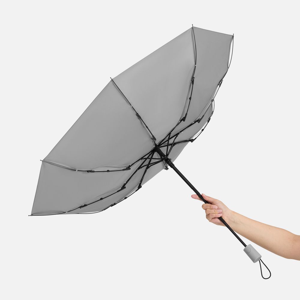 Зонт складной Hard Work с проявляющимся рисунком, серый — изображение 5