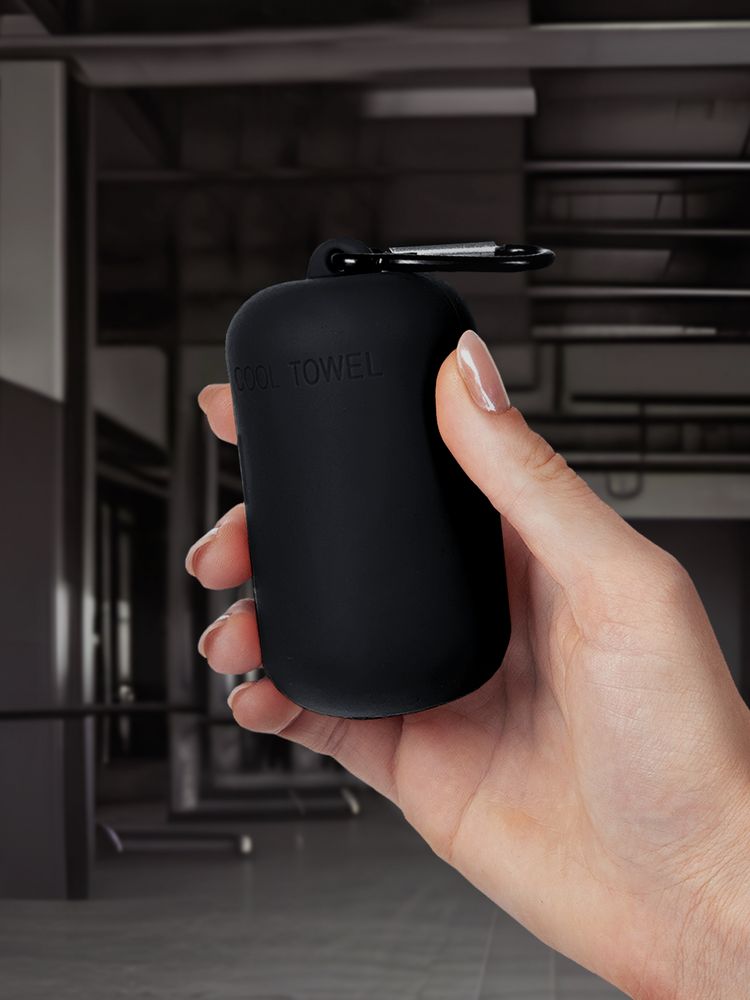 Охлаждающее полотенце Narvik в силиконовом чехле, черное — изображение 6