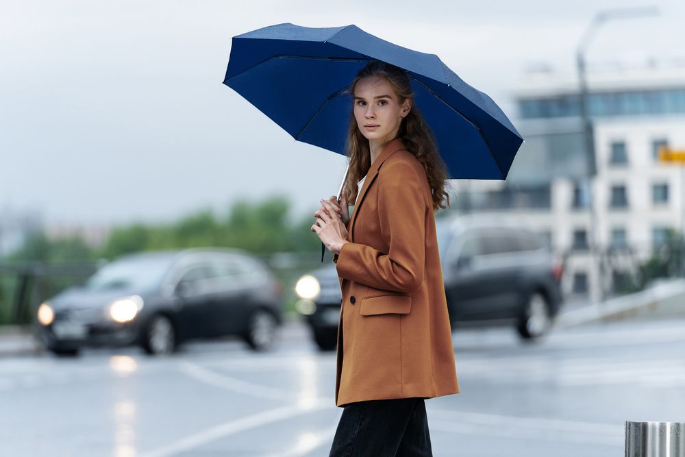 Зонт складной Basic, темно-синий — изображение 8