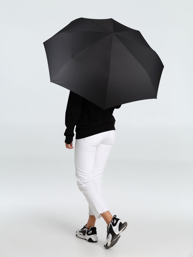 Зонт складной Fiber, черный — изображение 6