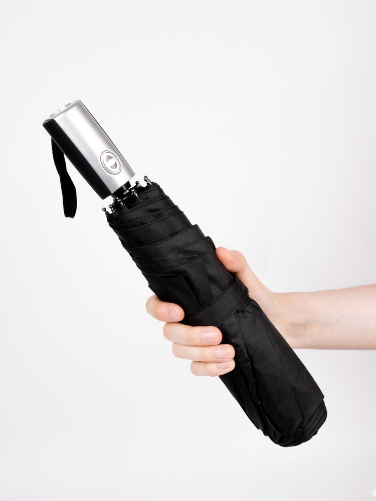 Зонт складной Fiber, черный — изображение 7