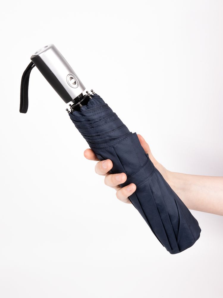 Зонт складной Fiber, темно-синий — изображение 9