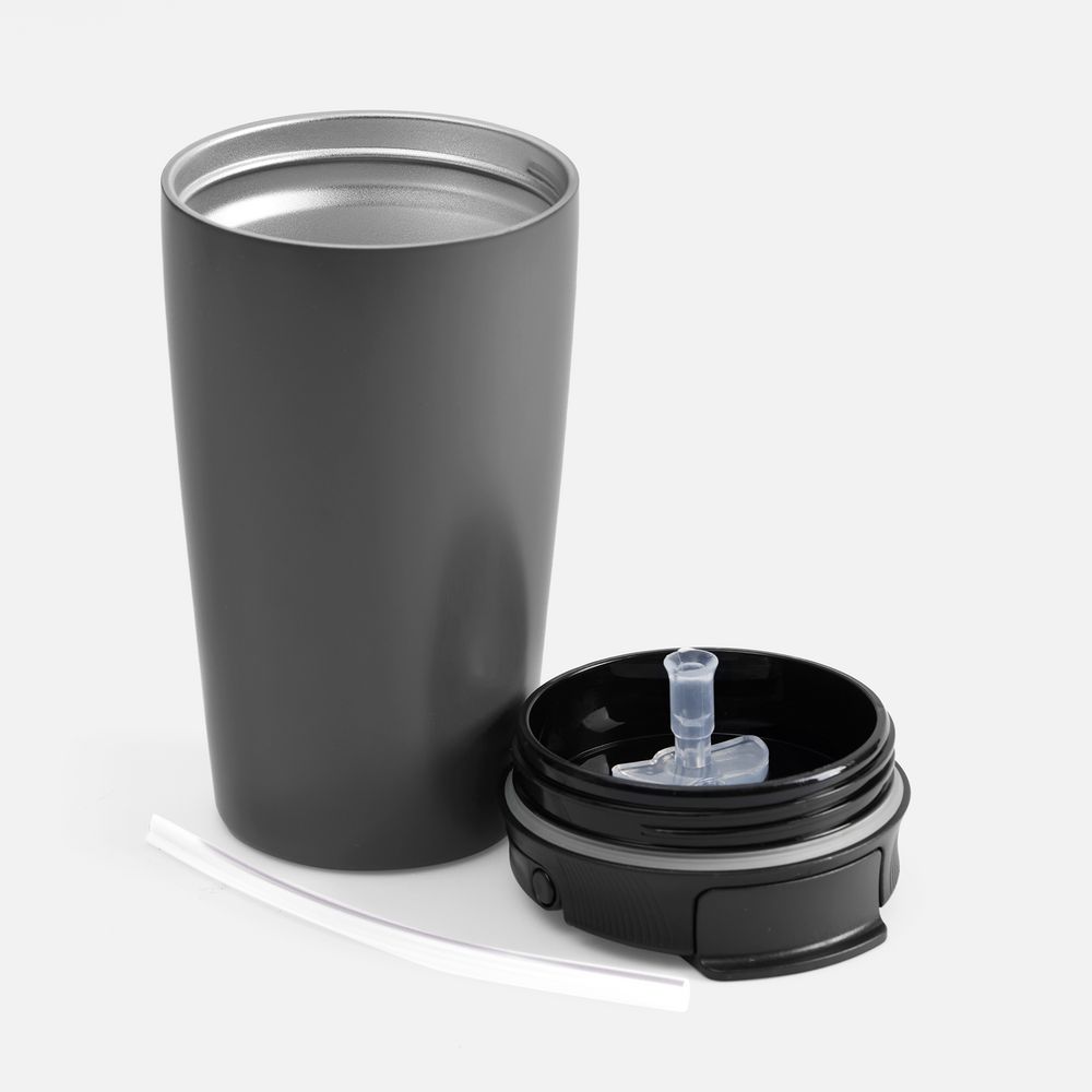Термостакан с двумя поильниками Duetta, серый — изображение 6