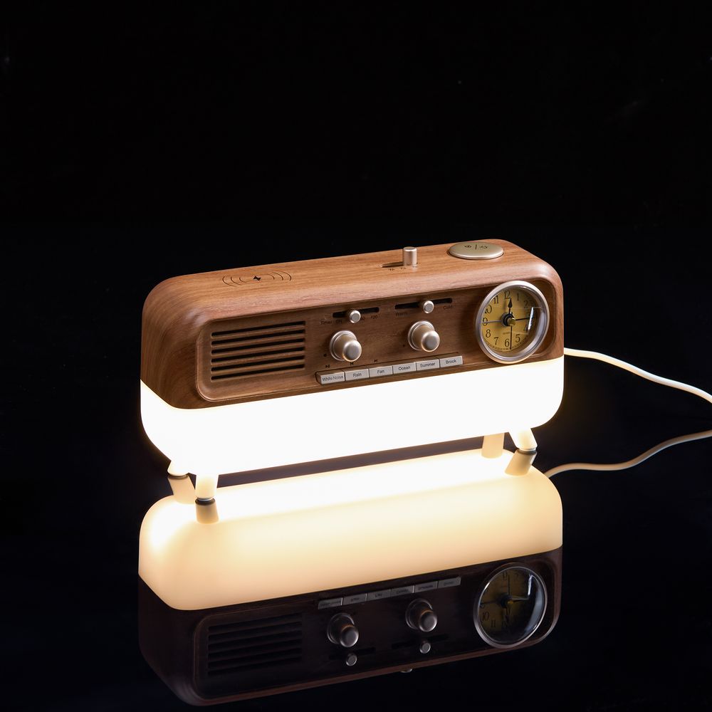 Bluetooth-колонка с беспроводной зарядкой, часами и подсветкой Multiverse, ver.2 — изображение 9