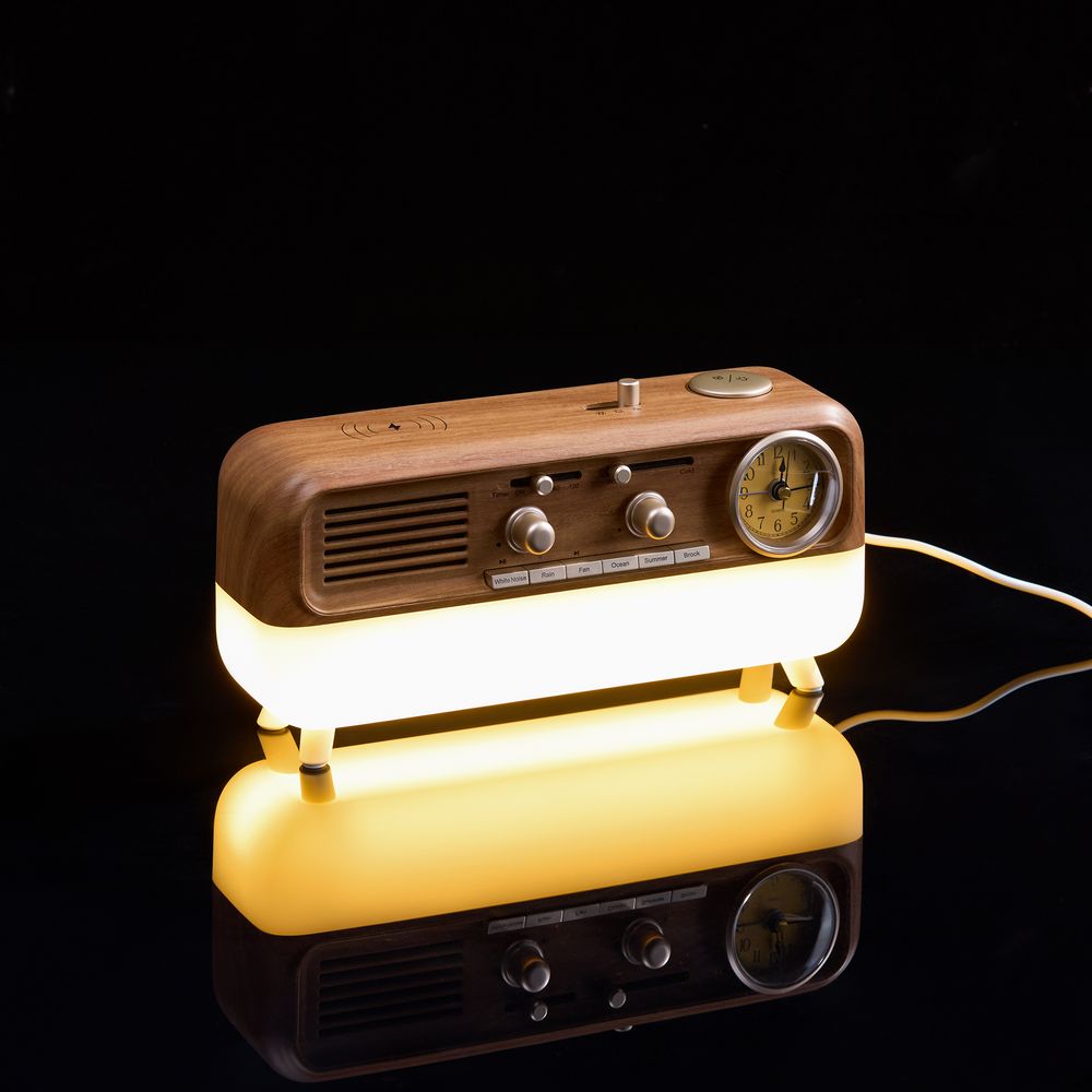 Bluetooth-колонка с беспроводной зарядкой, часами и подсветкой Multiverse, ver.2 — изображение 8