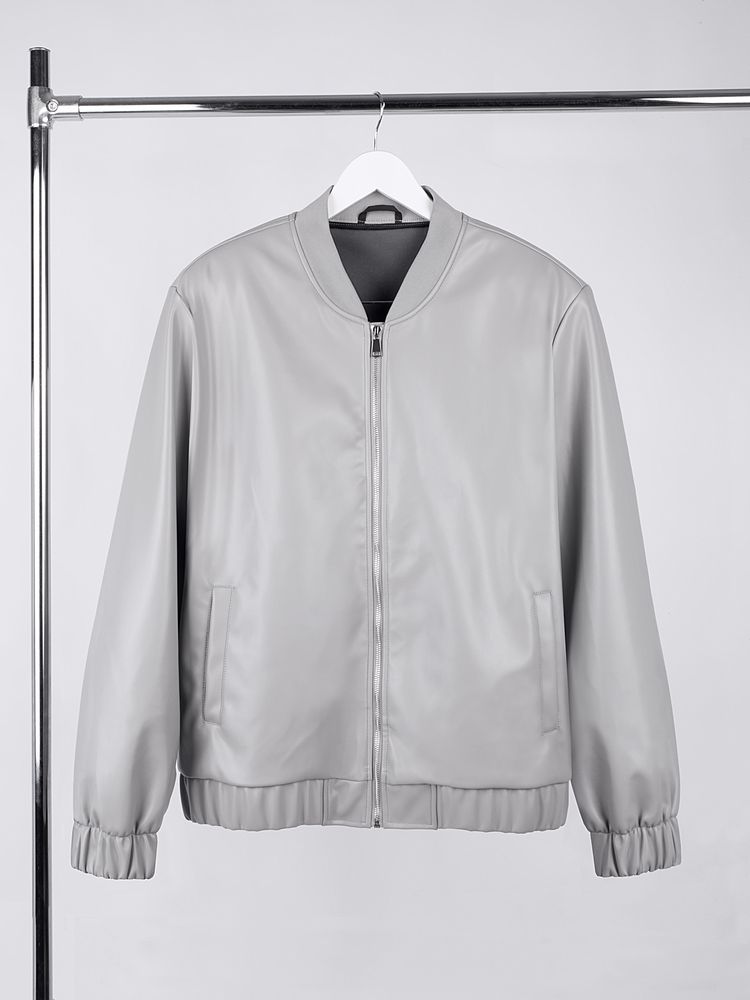 Бомбер из искусственной кожи Univer, серый — изображение 2