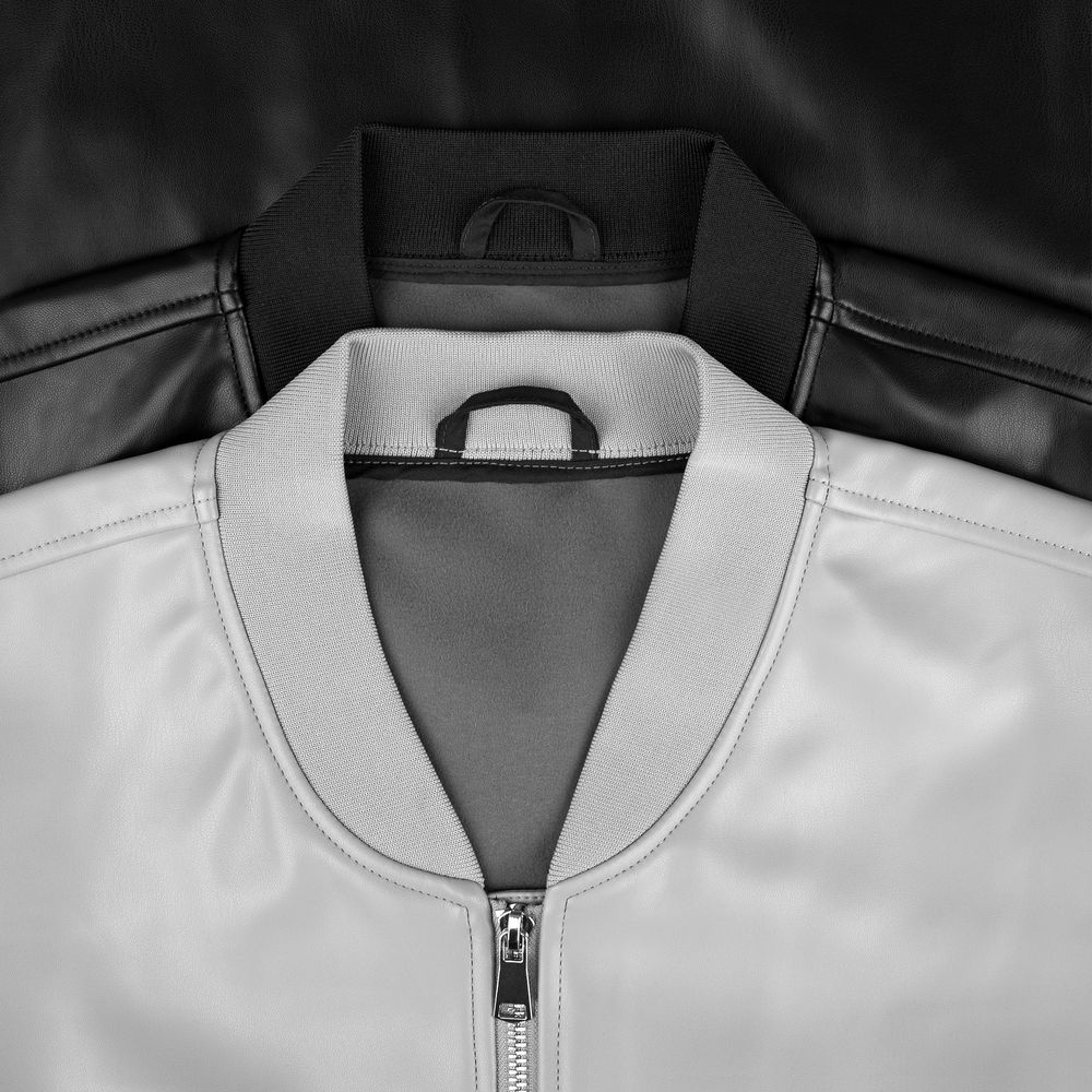 Бомбер из искусственной кожи Univer, серый — изображение 9
