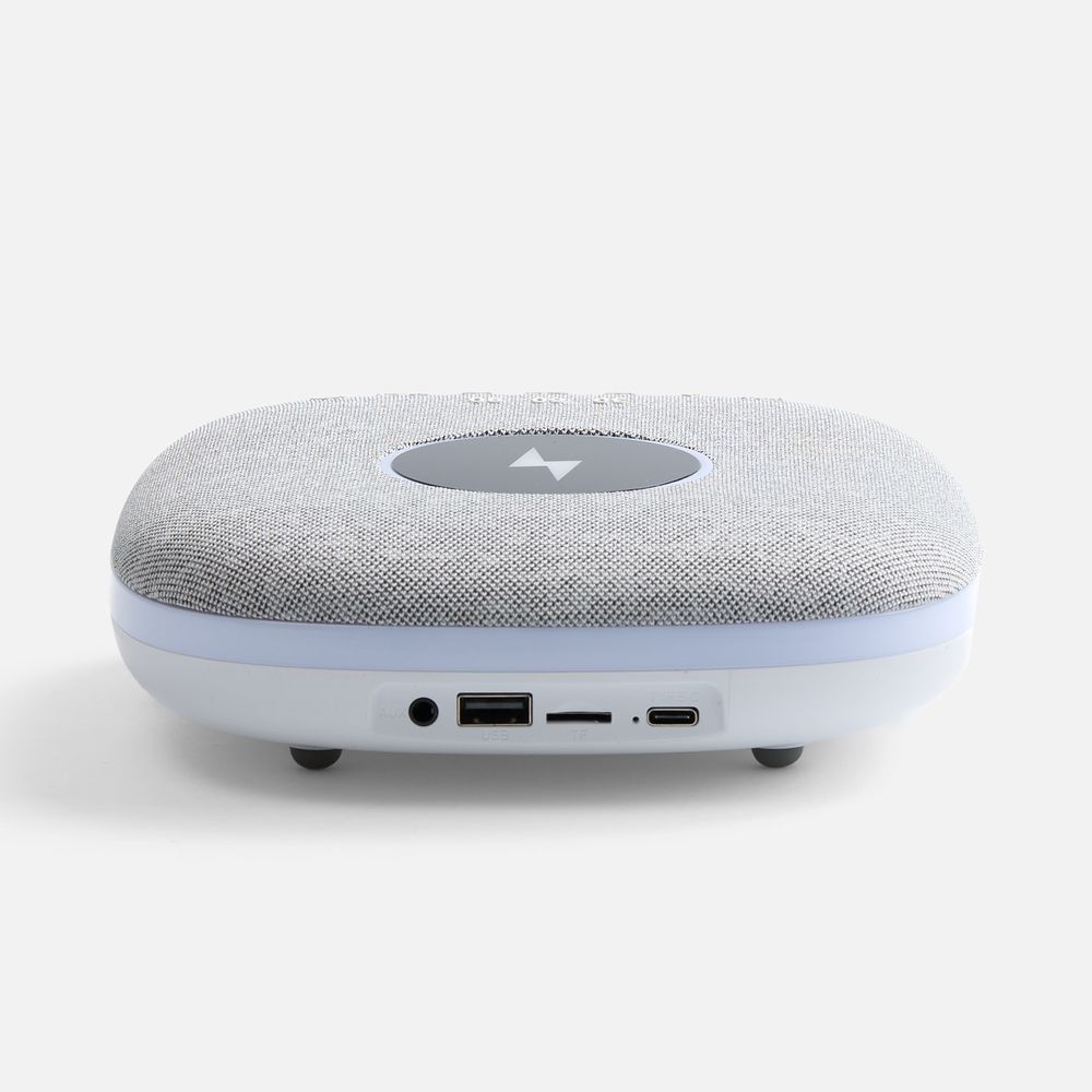 Bluetooth-колонка с беспроводной зарядкой и подсветкой Terrafonic, серая — изображение 4