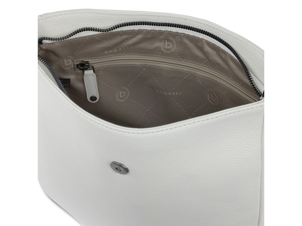 Сумка женская BUGATTI Elsa, белая, воловья кожа/полиэстер, 29х8х27 см — изображение 6