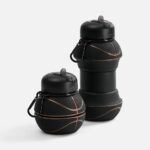 Складная бутылка для воды Basketball Flex, черная