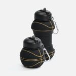 Складная бутылка для воды Basketball Flex, черная