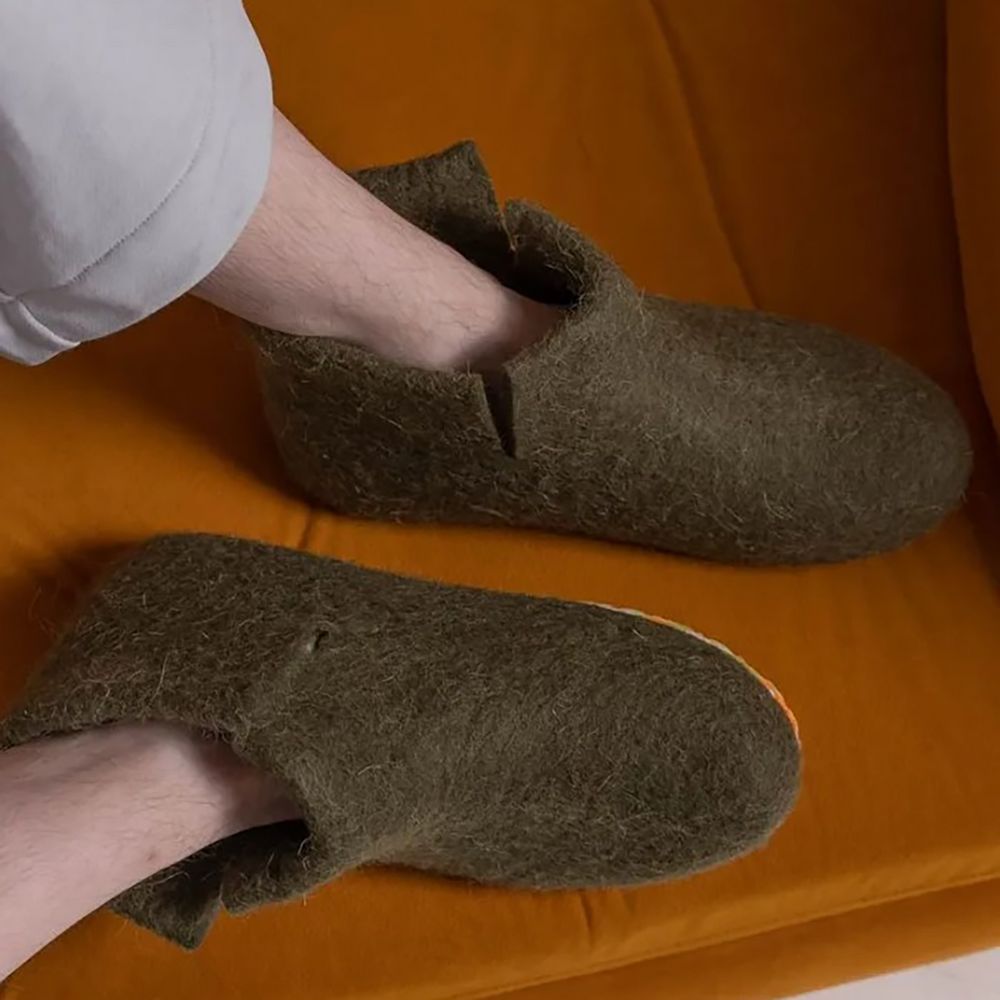 Домашние валенки Wild, зеленые (олива) — изображение 6