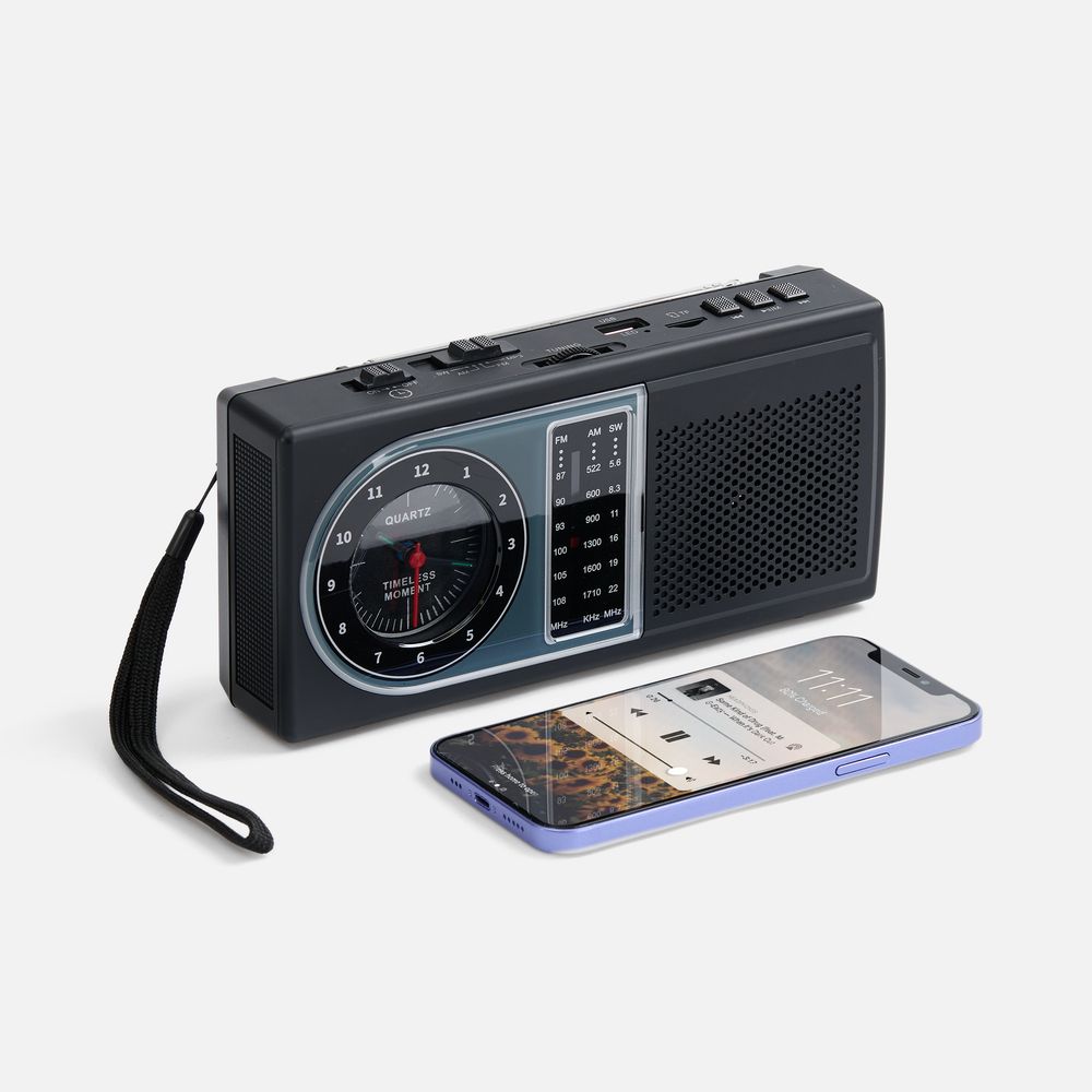 Bluetooth-колонка с радио Comradio, черная — изображение 3