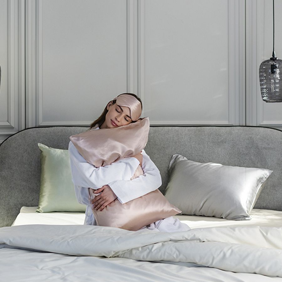 Маска для сна Essential, розовая (пыльная роза) — изображение 7