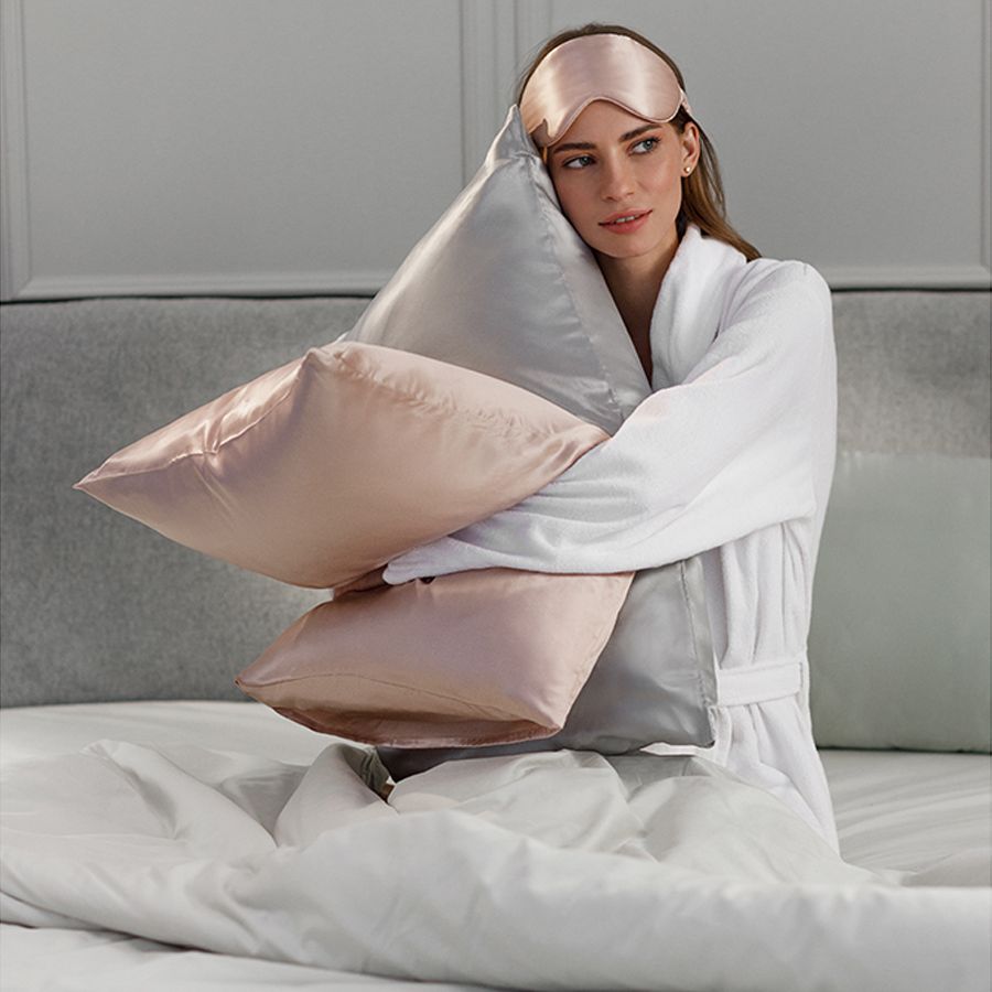 Маска для сна Essential, розовая (пыльная роза) — изображение 8