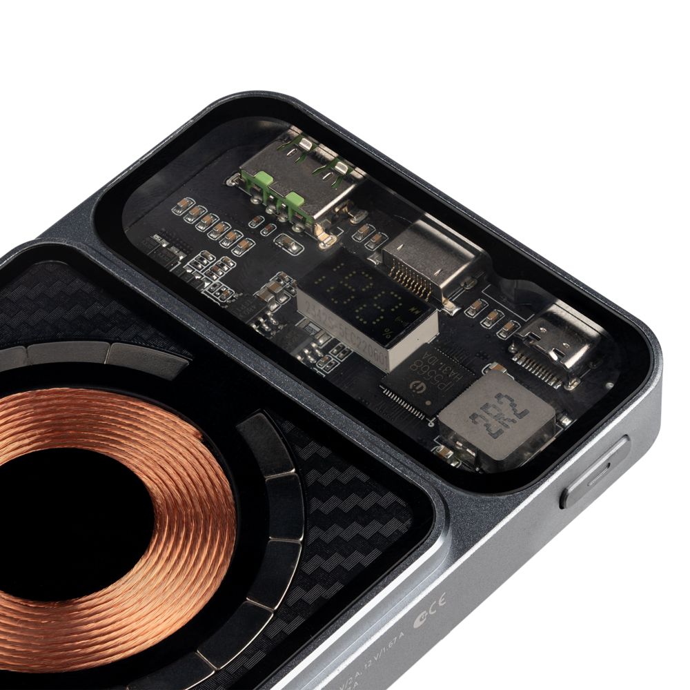 Магнитный беспроводной аккумулятор Cooper Prime 10000 мАч, темно-серый — изображение 4