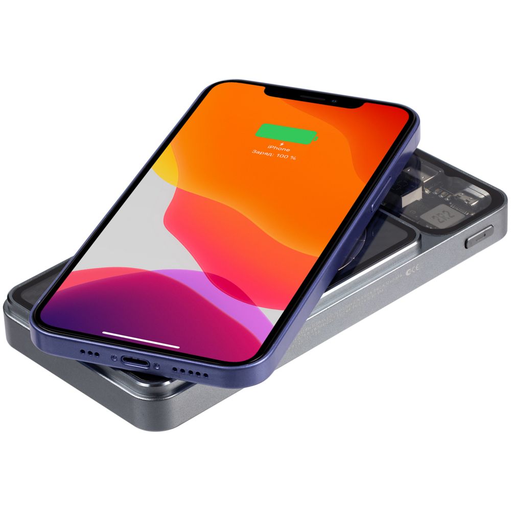 Магнитный беспроводной аккумулятор Cooper Prime 10000 мАч, темно-серый — изображение 8