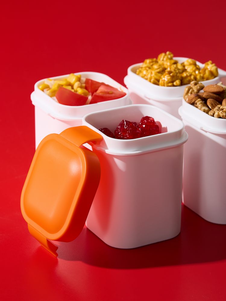Ланчбокс для снеков Lunch Crunch, белый с оранжевым — изображение 2