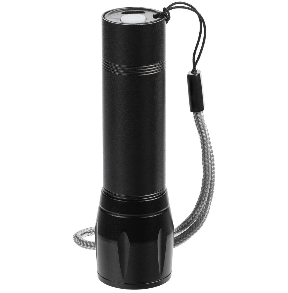 Фонарик аккумуляторный с фокусировкой луча Kirk, черный — изображение 3