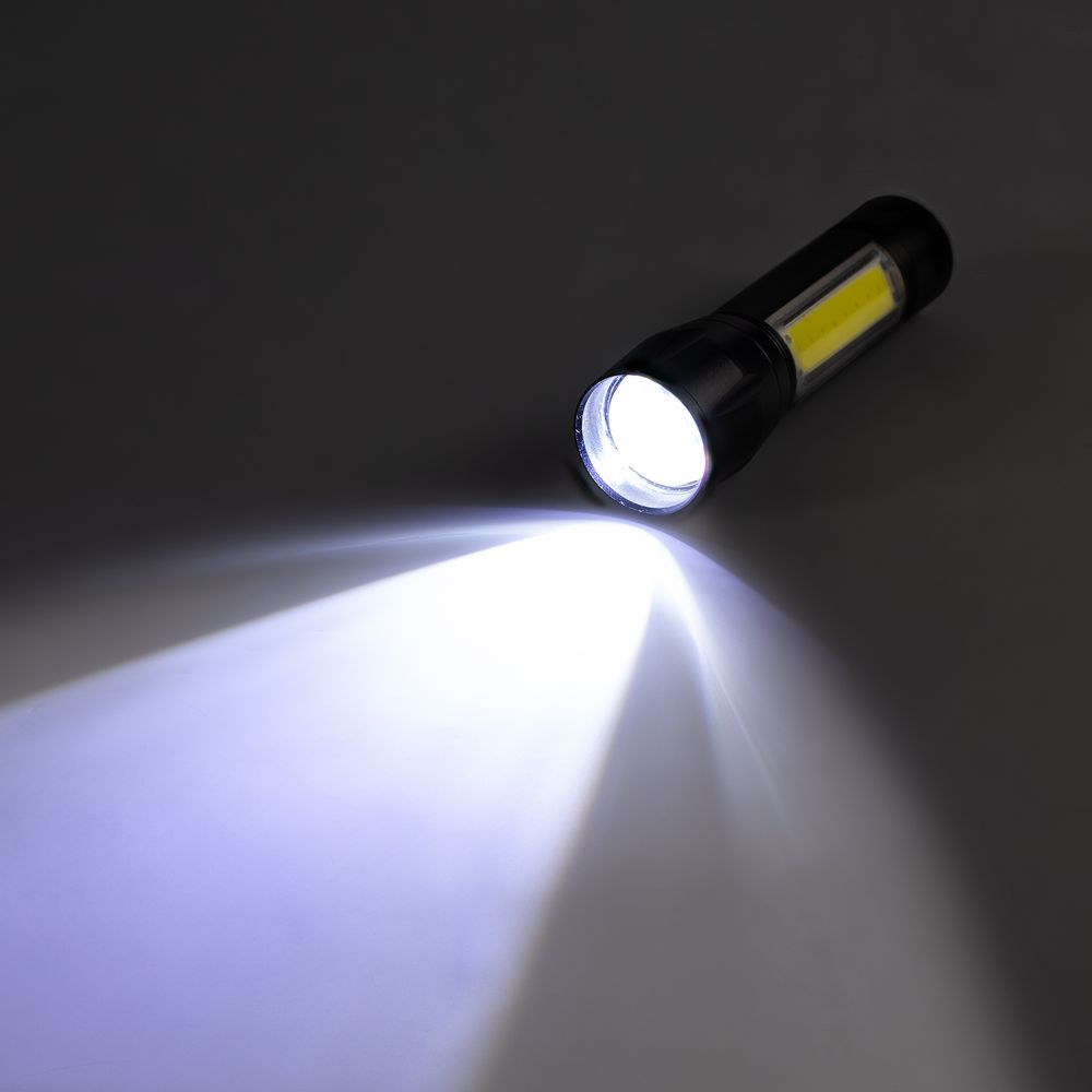 Фонарик аккумуляторный с фокусировкой луча Kirk, черный — изображение 7