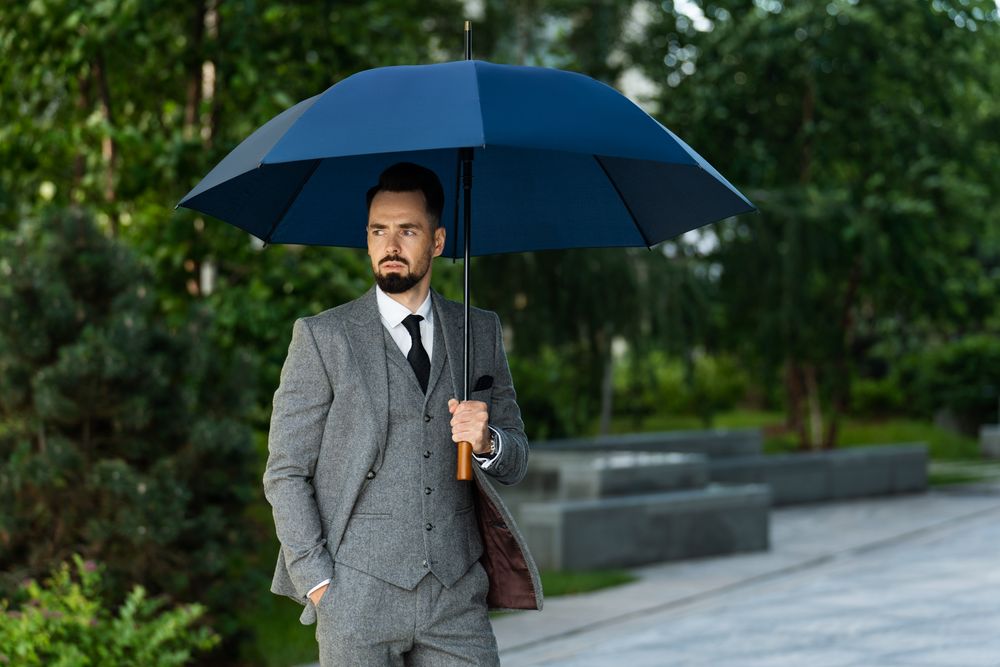 Зонт-трость Represent, темно-синий — изображение 6