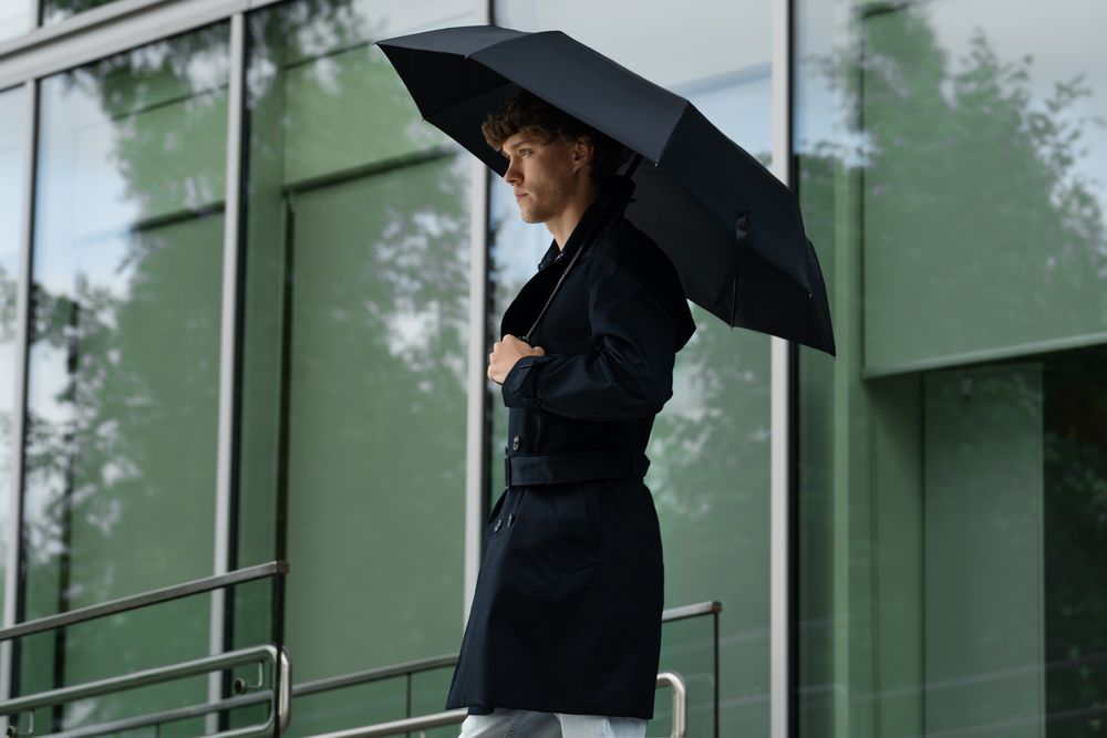 Зонт складной Ribbo, черный — изображение 8