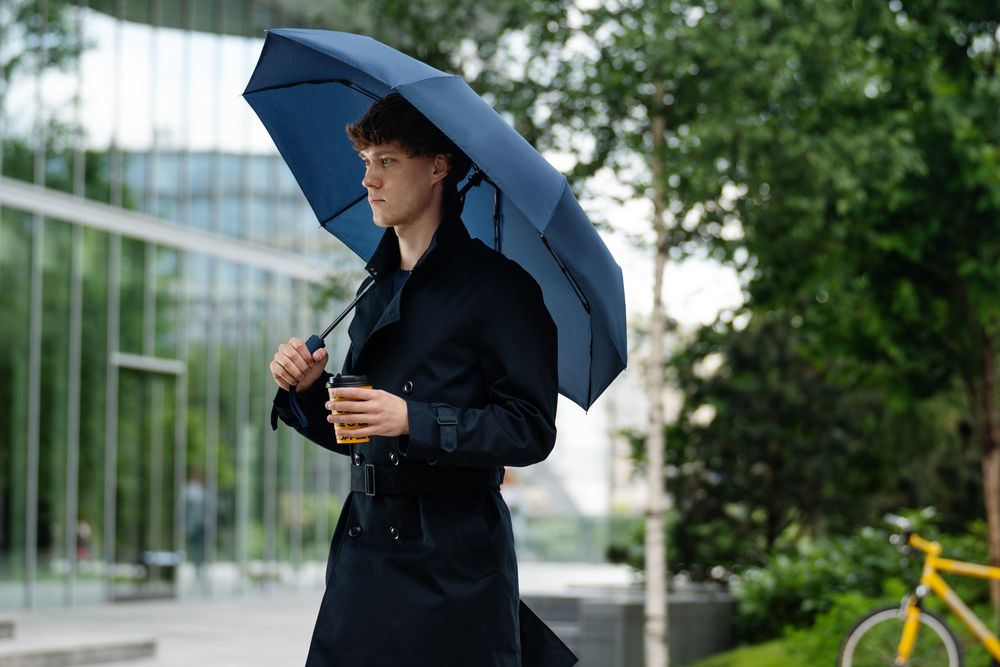 Зонт складной Ribbo, темно-синий — изображение 8