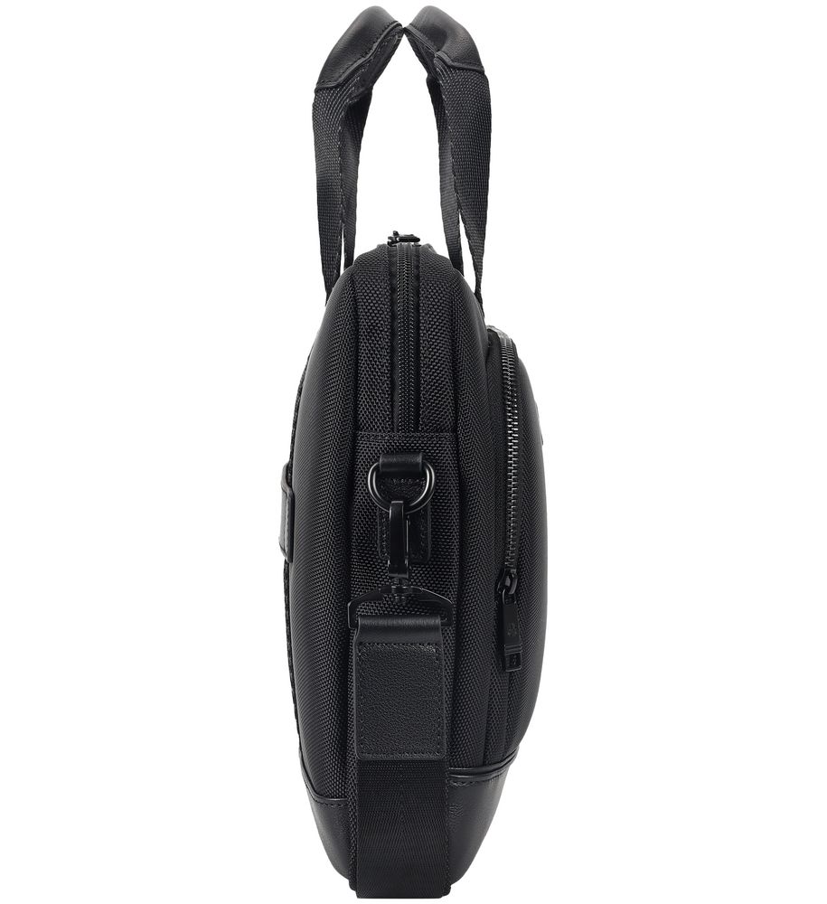 Сумка для ноутбука Santiago с кожаной отделкой, черная — изображение 5