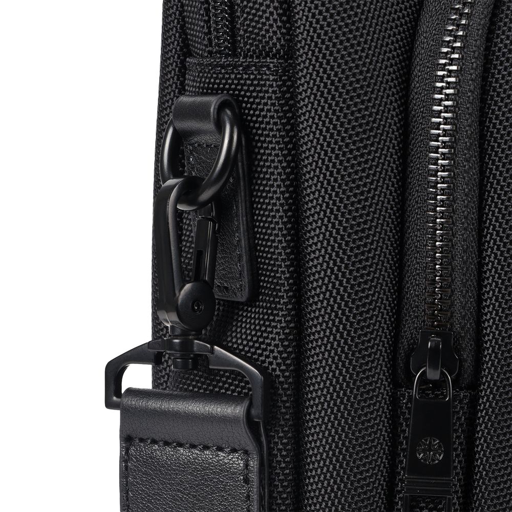 Сумка для ноутбука Santiago с кожаной отделкой, черная — изображение 7