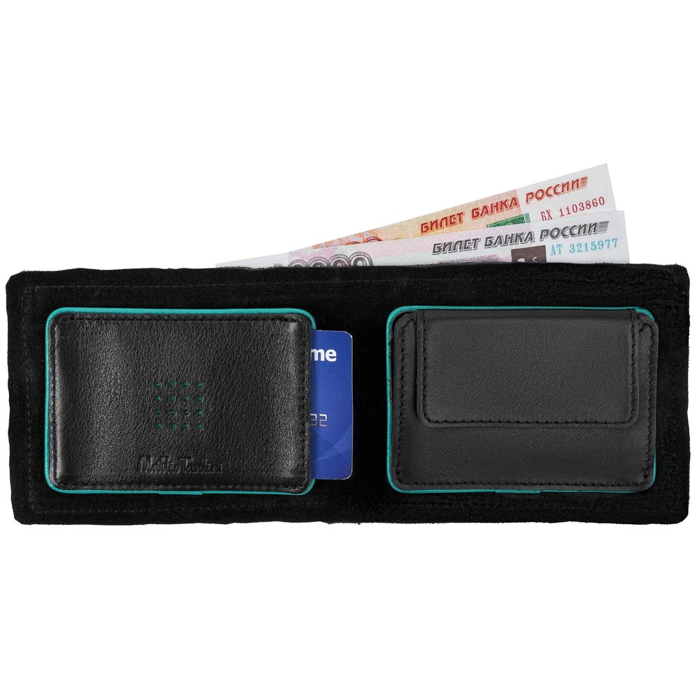Кошелек Partinico, черный с бирюзовым — изображение 5