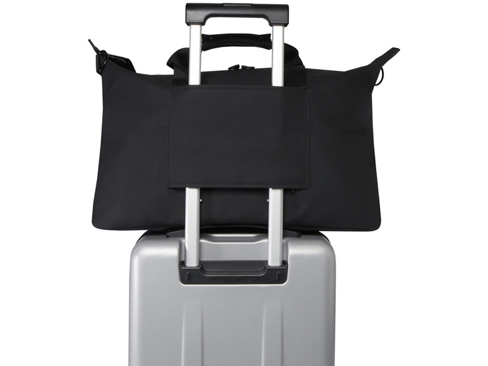 Спортивная сумка для ноутбука с диагональю экрана 15,6 дюйма Turner, изготовленная из переработанных материалов согласно стандарту GRS - сплошной черный — изображение 5