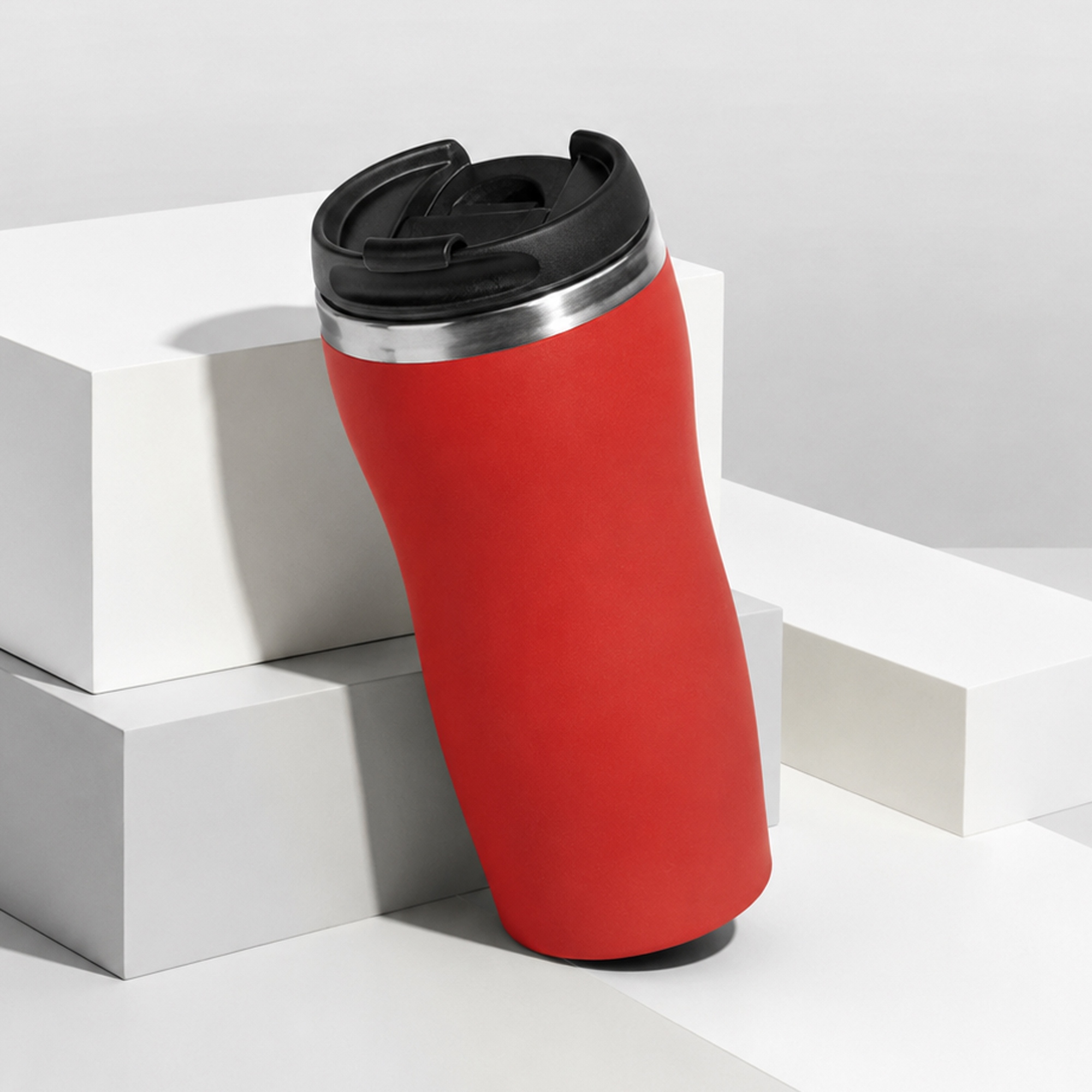 Термокружка Double wall mug C1, soft touch, 350 мл, красный (Р)