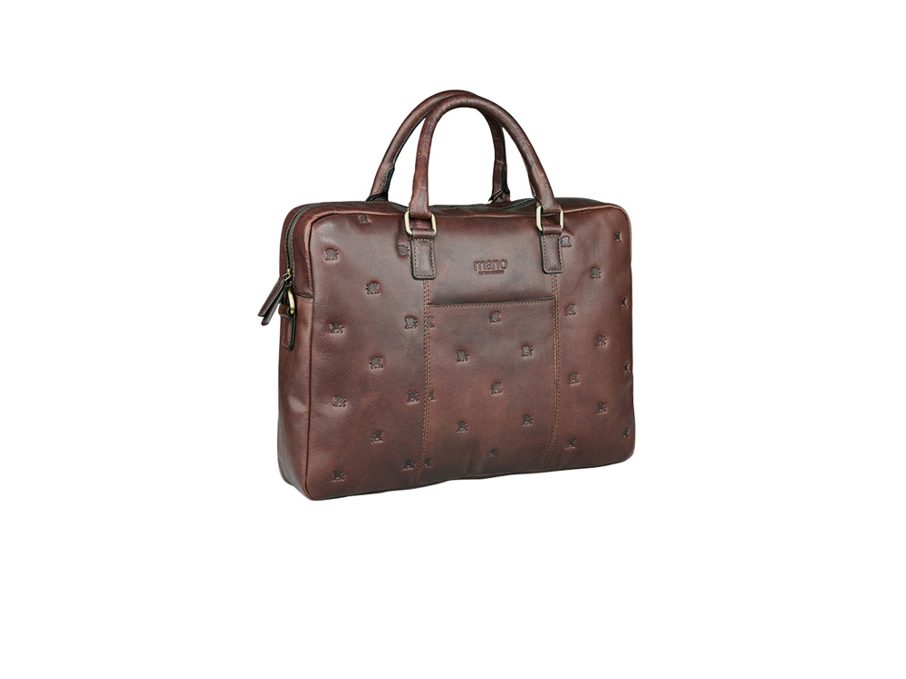 Сумка Mano Don Leon, натуральная кожа в коричневом цвете, 41 х 29,5 х 8,5 см — изображение 3